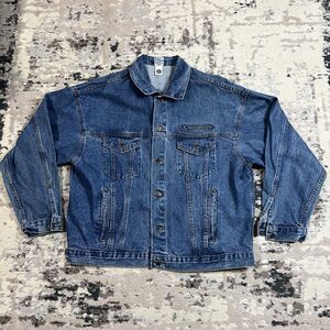 Vintage Michelin AG Tires Farm Work Denim Jacket Mens Size XL USA Union Made